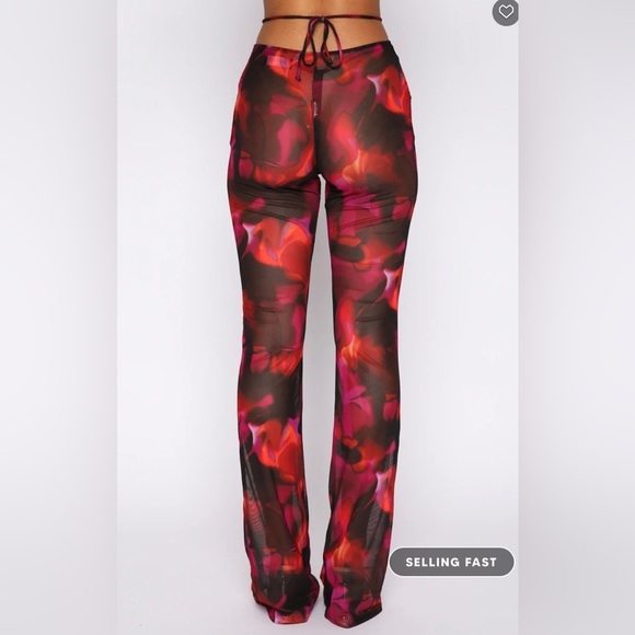 NWT! Rhythm Of The Night Pants Pink Flame Print - Picture 4 of 5
